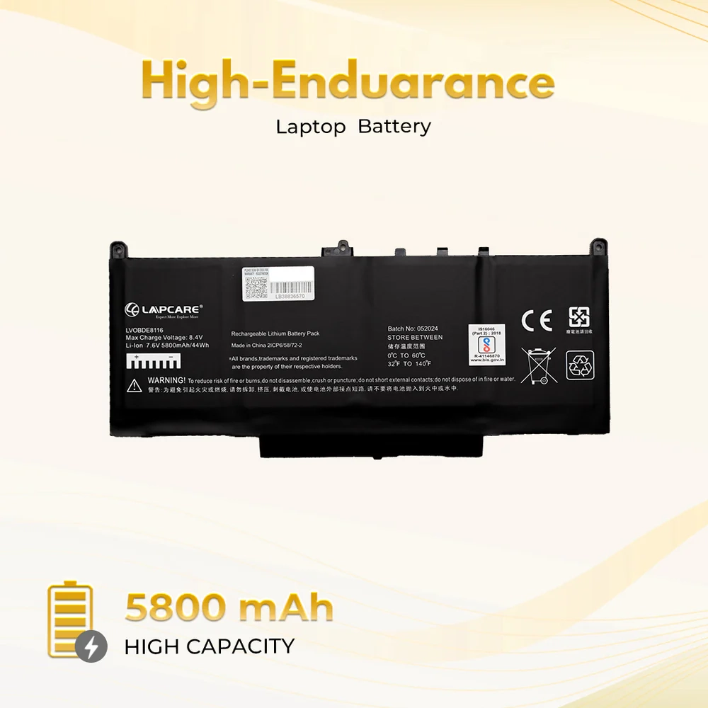 Lapcare Laptop Battery Compatible For Dell E7270 | E7470 | J60J5 view 3